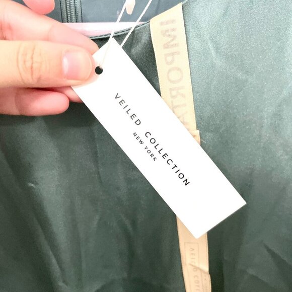 NWT Veiled Collection Green Long Sleeve Dress Size L - Picture 4 of 9